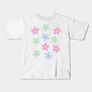 Pastel Color Flowers Kids T-Shirt